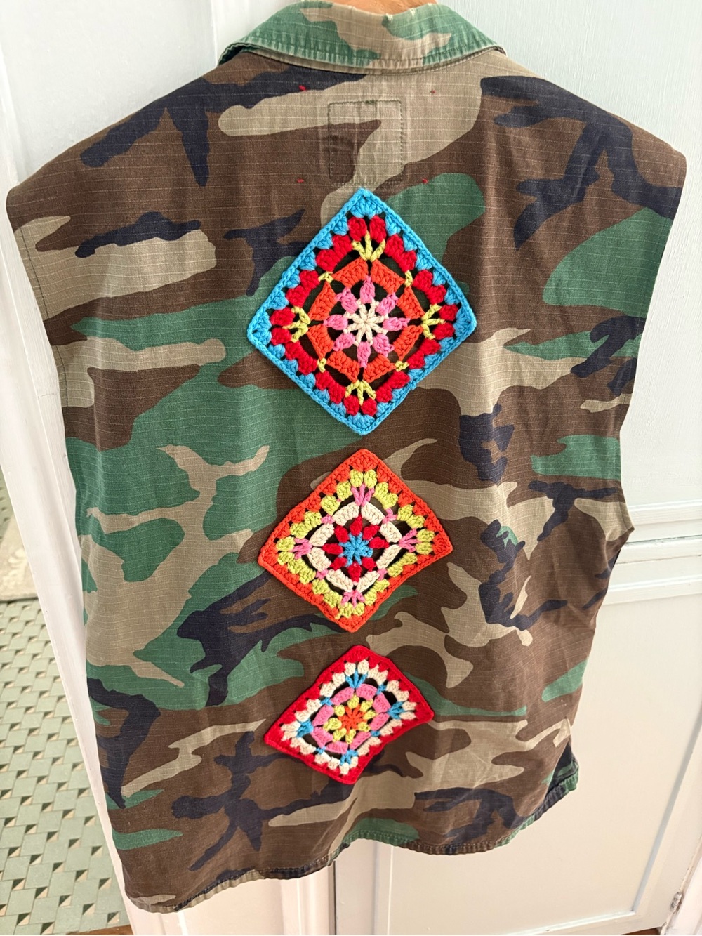 Tu Lize Crochet Vintage Military Vest